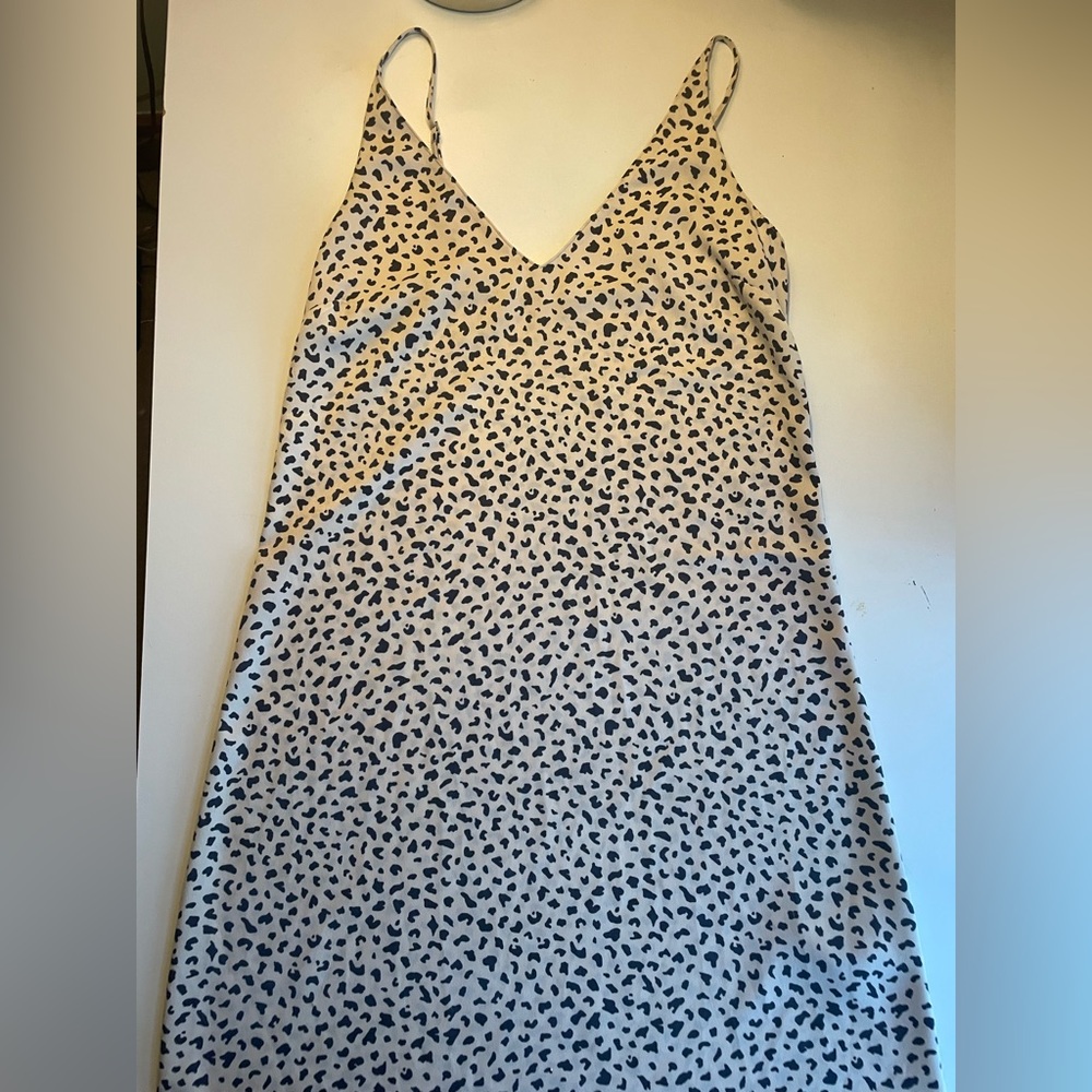 Oysho black leopard or cheetah slip dress mini size small
